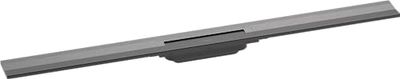 hansgrohe RainDrain Flex 1000, 56053340, in te korten, voor wandmontage, geborsteld zwart, chroom, kant-en-klaar set douchegoot, 100 cm