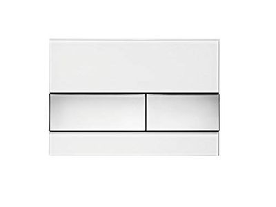 Piastra operativo Tece WC - square, la tecnologia a doppio scarico, 1 pcs, vetro bianco/cromo lucido con tasti, 9,240,802