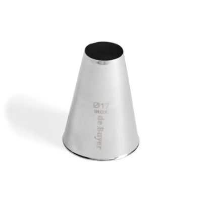 De Buyer - Douille en inox unie - Diamètre 1,7 cm - En Inox, Idéale pour Décorer, Garnir et Remplir, Sans Soudure pour Hygiène Parfaite, S'Adapte aux Poches Pâtissières, Argent