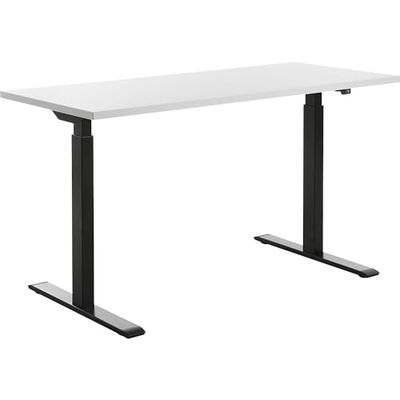 TOPSTAR Escritorio de Altura Regulable E-Table Madera 140x60 Negro/Blanco