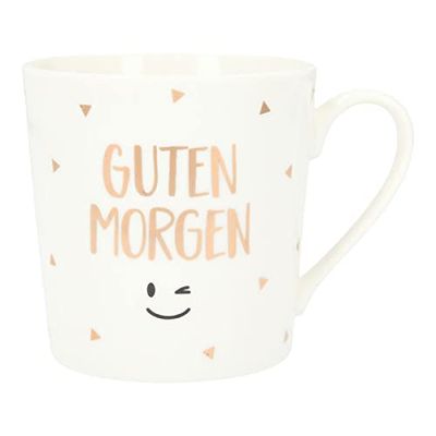 Depesche 5909-052 – kopp med handtag, porslin kopp, 300 ml, med text, god morgon