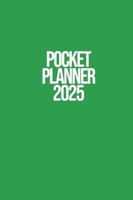 2025 Weekly Planner Pocket Edition Green: Compact 6x4 Inches, Monthly & Weekly Views, Contacts, Passwords, Ruled & Unruled Pages