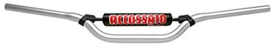 Accossato GUIDON ACCOSSÉ MADE IN ITALY D.22, KTM > EXC/EGS 125 cc (>-2001), COULEUR ARGENT ET PARACOLPI BLEU (SH4B)