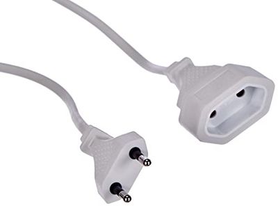 Electraline 900009CBB Cabo de extensão com tomada e tomada europeia branca, 3 MT