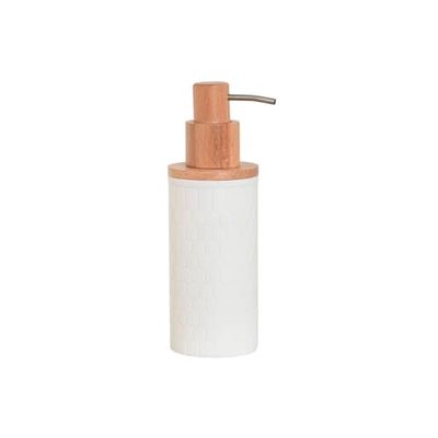 Home ESPRIT Bambu harts naturlig vit tvåldispenser 8 x 7 x 21 cm