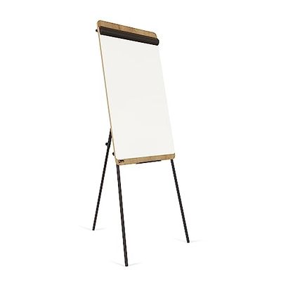 Rocada | Flipchart | Supporto a tre gambe | Lavagna bianca con supporto e telaio in legno | Treppiede regolabile in altezza | lavagna a fogli mobili a secco e magnetica, 69 x 115 cm - bianco