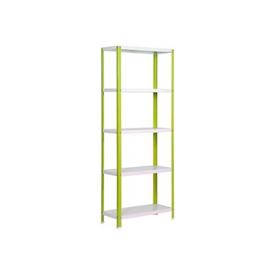 Simon Rack Librería Estanteria Salon, 1800x1000x400 mm, 5 Alturas, Estilo Industrial, Metálica, Verde/Blanco - Simon Home