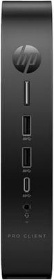 HP Pro t550 - Client léger - USFF - 1 x Celeron J6412 / 2 GHz - RAM 4 Go - Flash 32 Go - eMMC - UHD Graphics - 1GbE, Bluetooth 5.2, Wi-FI 6 - Igel OS - Noir