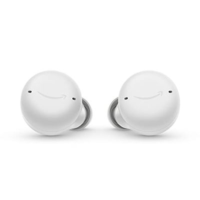 Echo Buds (Ultimo modello) | Auricolari wireless con Alexa, cuffiette Bluetooth con cancellazione attiva del rumore, microfono integrato, IPX4 Impermeabili | Bianco ghiaccio