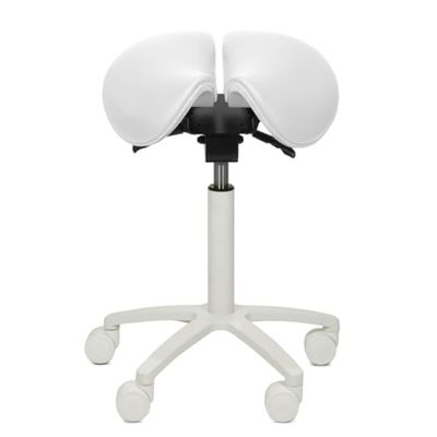 Teqler Tabouret en Selle avec Assise divisée Blanche