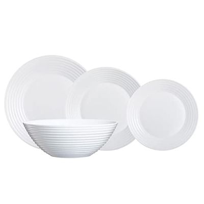 Luminarc Harena Vajilla Opal 19 Piezas - 6 Personas Blanco