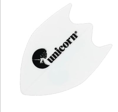 Unicorn Super Maestro Dart Flights | Logo White Background Design | Fin Shape | Ultra Durable Rigid 125 Micron Polyester PET