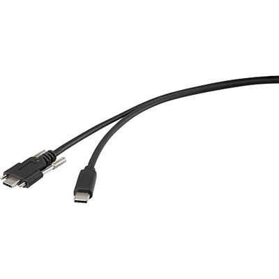 Renkforce USB-kabel USB 3.2 Gen1 (USB 3.0 / USB 3.1 Gen1) USB-C stekker, USB-C stekker 1.00 m Zwart Schroefbaar RF-3773