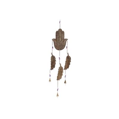 DECORACION COLGANTE MANGO METAL 15X1X80 HAMSA