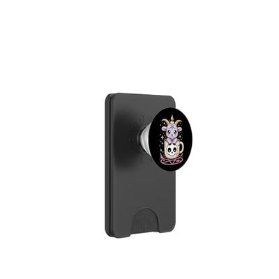 Carino Baphomet Capra Rituale Kawaii Occulto Goth PopSockets PopWallet per MagSafe