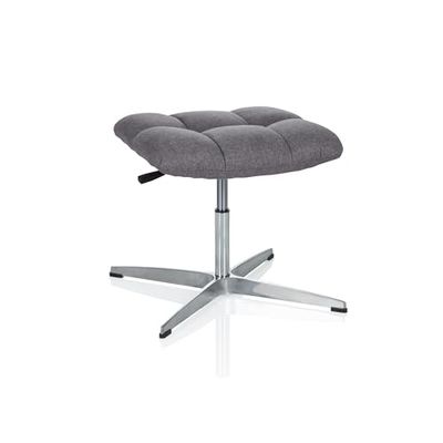 HJH OFFICE 670934 retro kruk SARANTO stof grijs Home-Office kruk in hoogte verstelbaar