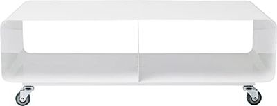 Kare Design móvel de TV Lounge M, branco, estilo minimalista, design moderno, espaço funcional, aço pulverizado, 30 x 90 x 42 cm (A/A/P)