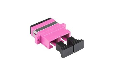 Good Connections LWL Duplex koppeling - SC (UPC) naar SC (UPC) - voor OM4-kabel - Multimode - kunststof behuizing met flens, keramische huls - paars