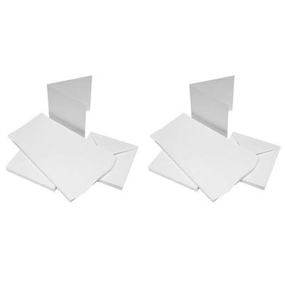 Craft UK 50 White Cards & Envelopes 6 x 6, Card, 60 x 91 x 3.81 cm (Pack of 2)