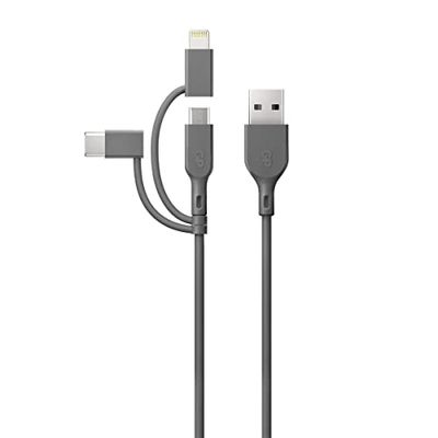 GP CY1N Lade & Sync-kabel 1 m 3in1 USB-A på Micro/USB-C/Light