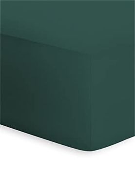 Bassetti Boxspring 9314098 - Lenzuolo con angoli elasticizzati tinta unita verde 703, in cotone ed elastan, colore verde, dimensioni: 90 x 190 cm, 100 x 220 cm