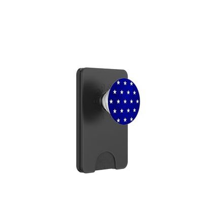 Estrellas clásicas sobre un diseño de fondo azul envejecido PopSockets PopWallet para MagSafe