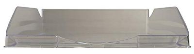 Exacompta - Réf. 12327D - 1 corbeille à courrier ECOTRAY - dimensions utiles 34 x 25 x 6,5 cm - pour documents au format A4+ - peut contenir 500 feuilles - couleur gris translucide
