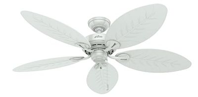 Hunter Fan Ceiling Fan Bayview 137 cm Indoor/Outdoor, 5 Reversible Blades, Pull Chain, Ideal Summer/Winter - Model 24996