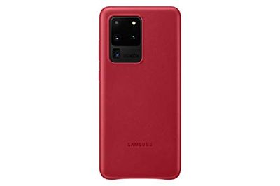 Samsung Galaxy S20 Ultra Leather Cover Case - Red