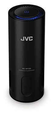 JVC KS-AP120 - Mobile Photocatalytic Air Purifier CADR 8.5 m3/h, EPA Filter E12, UV Filter, Ioniser, 2 Cleaning Levels, 12 Watt, USB Connection, Touch Control,Black