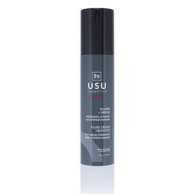 Fluid + Serum for Men - 50ml - Helps Moisturise and Revitalise The Skin - Formulated with Oriental Complex, Red Berries and Hyaluronic Acid - Suitable for All Skin Types - USU Cosmetics