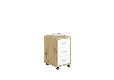 FMD furniture Rolcontainer, houtmateriaal, Artisan eiken/briljant wit, ca. 35 x 53,6 x 42 cm