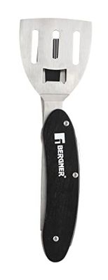 BERGNER Q3448 multifunktionsset 5-i-1 multifunktionsset för BBQ i svart, rostfritt stål