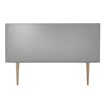 DUÉRMETE ONLINE Tête de lit Vienne rembourrée + Pieds tapissés Premium en Similicuir Haut de Gamme, Pratique et Attrayant Design, Bois, argenté, 145 x 60 cm (lit 135/140)