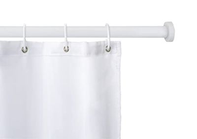 WENKO Luz Telescopic Shower Rail 110-185 cm White Clamping Rod Diameter 28 mm, Aluminium Plastic, 2,8 x 0 x 2,8 cm