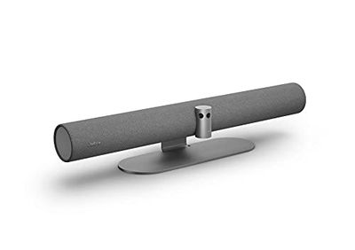 Jabra Barra video PanaCast 50 Panoramic 4K Soluzione per videoconferenze per sale piccole e medie, con campo visivo a 180 gradi e 8 microfoni Alimentatore UE Grigio