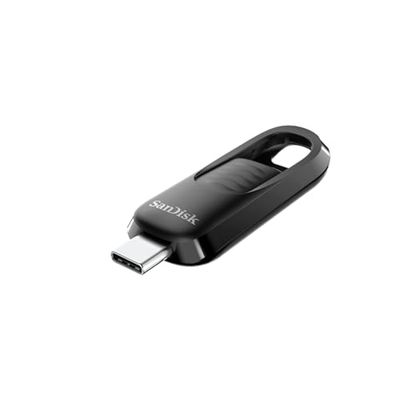 SanDisk 128GB Ultra Slider USB Type-C flash drive, USB stick, memory stick with fast performance, up to 400 MB/s read speeds, USB 3.2 Gen 1, retractable connector, keyring, Black