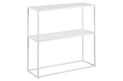 AC designmöbler Nino konsolbord med 1 hylla, industriellt konsolbord av metall, vitt sidobord, industrimöbler, vardagsrumsmöbler, hallmöbler, B: 79,5 x H: 80,5 x D: 26 cm