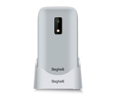 Beghelli - Telefono Anziani Salvalavita SLV30 Plus, Conchiglia gsm con Tasto SOS e Chiamata Rapida, Cellulare con Grandi Tasti, Volume Alto, Display 2.8", Torcia, Radio, Fotocamera - Colore: Grigio