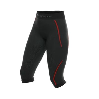 Dainese - Thermo Pants Wmn 3/4,Pantalones Térmicos de Esquí, Mallas Transpirables y Aislantes,Negro/Rojo,Mujer
