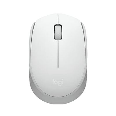 Logitech M171 Mouse Wireless per PC, Mac, Laptop, 2,4 GHz con Mini Ricevitore USB, Tracciamento Ottico, Durata della Batteria di 12 mesi, Ambidestro - Bianco