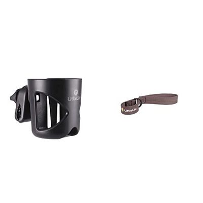 LittleLife Buggy And Pushchair Universal Cup Holder Adjustable Bottle Organiser & Buggy and Pushchair Wrist Strap Safety Rein, Keep Your Baby Close And Safe When Out And About