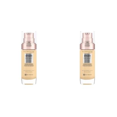 Maybelline Foundation, Dream Radiant Liquid Hydrating Foundation with Hyaluronic Acid and Collagen - Lightweight, Medium Coverage Up to 12 Hour Hydration - 21 Nude (Pack of 2)
