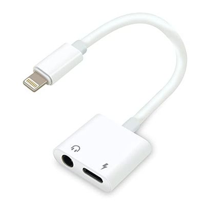 Waytex 11682 Adattatore da Lightning a Jack per cuffie audio e Lightning per caricare il tuo telefono o tablet