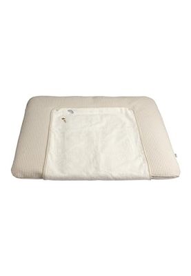 Edda Lou waskussen voor wafelpiqué eend 90 x 80 cm met afneembare badstof handdoektopper, ecru