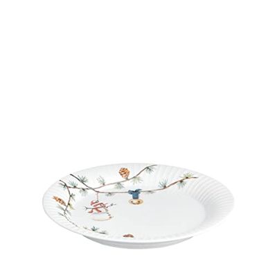 Kähler Piatto Ø22 cm Natale Hammershøi fatto a mano con pittura ad acquerello, bianco