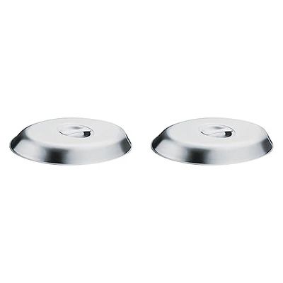 Olympia Oval 10in Vegetable Dish Lid Cover Made of Stainless Steel (Pack of 2)