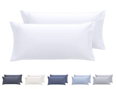 Todocama Set di 2 federe per cuscini, in microfibra extra morbida, ipoallergenica. Set di 2-75x40 cm bianco