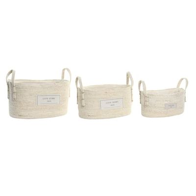 CESTA SET 3 FIBRA ALGODON 34X23X20 NATURAL