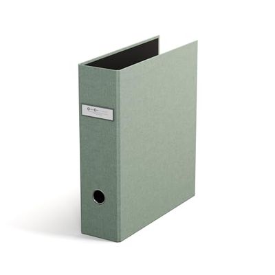 Bigso Box of Sweden Archie Folder with 2 Rings and Lever Mechanism - Ring Binder Made of Fibreboard and Paper with Linen Look - A4 Ring Binder for Filing Loose Paper - Mint Green